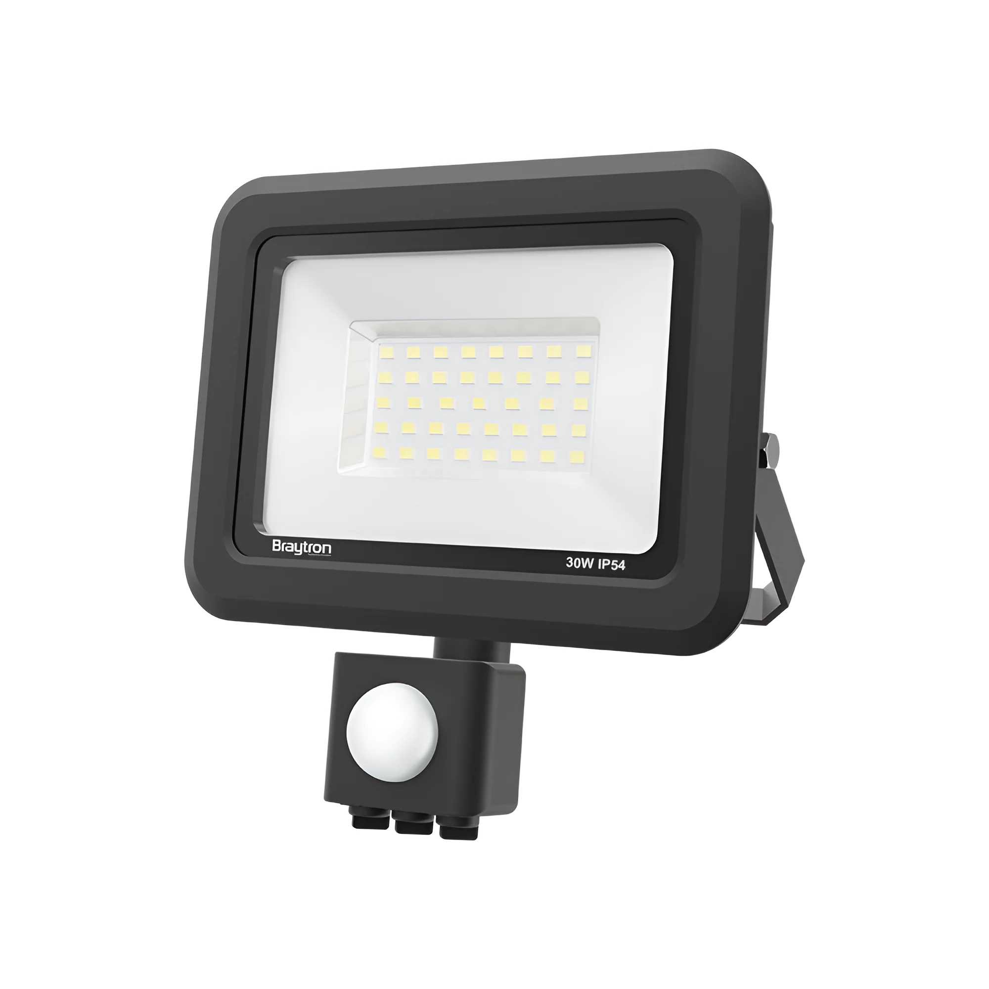 LED REFLEKTOR 30W CRNI 6500K IP54 SA SENZOROM (BT60-43031)