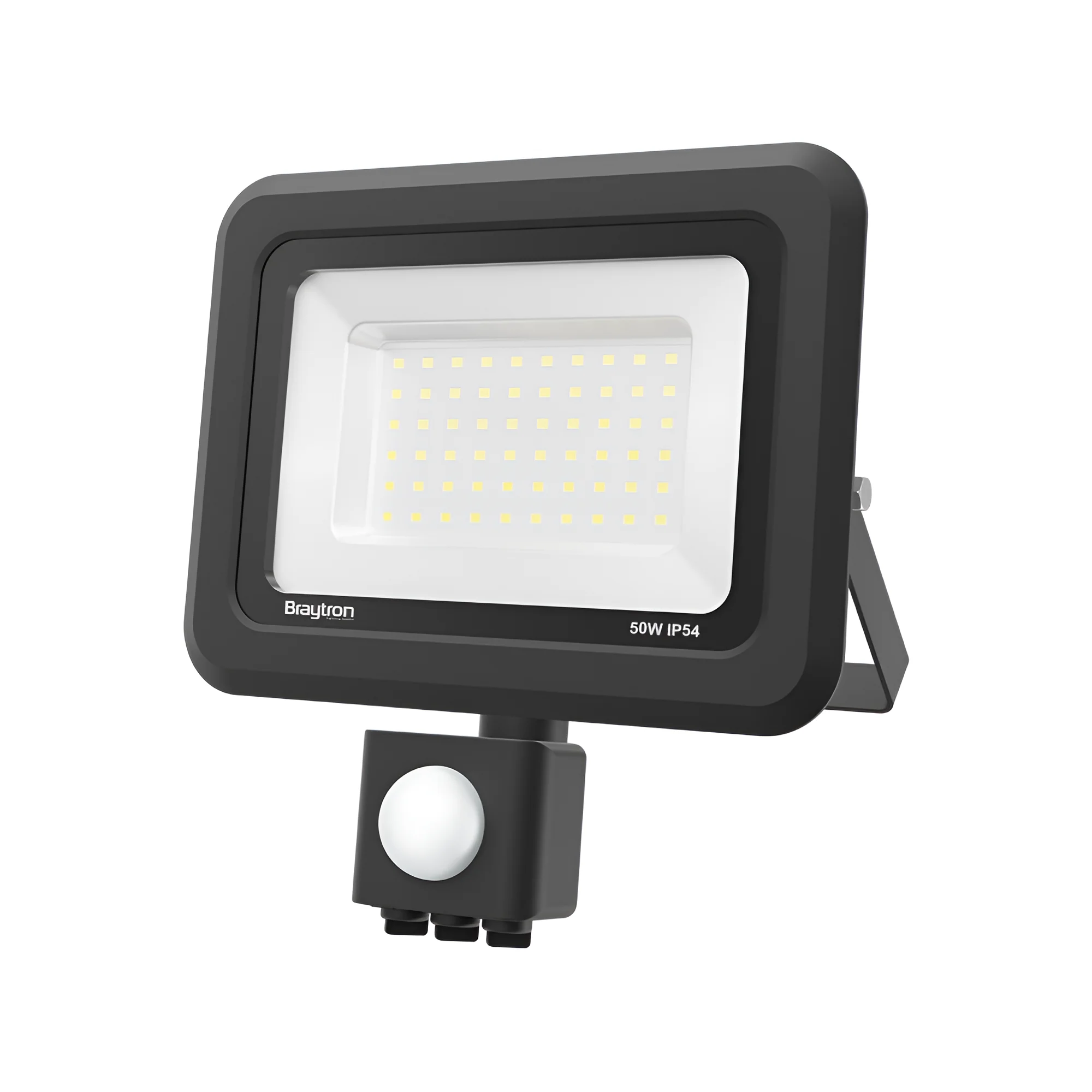 LED REFLEKTOR 50W CRNI 6500K IP54 SA SENZOROM (BT60-45031)