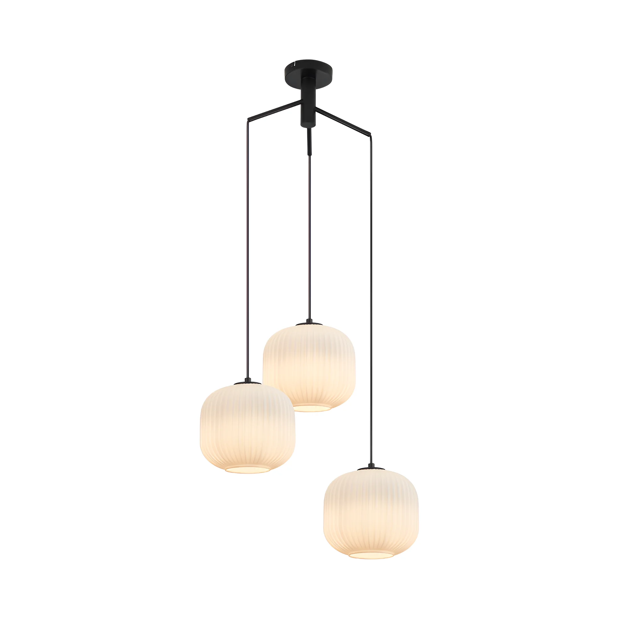 VISILICA 3-GLAVA E27 OPAL/CRNI