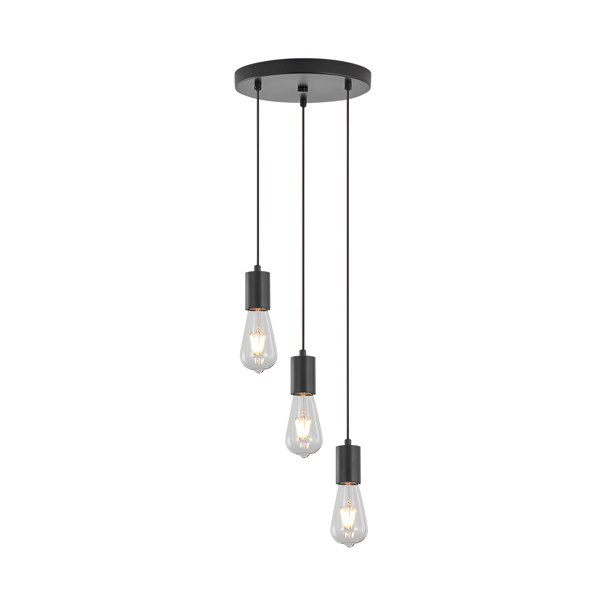 VISILICA 3-GLAVA E27 CRNI
